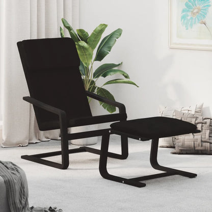 vidaXL Fauteuil relax avec repose-pieds Tissu Noir