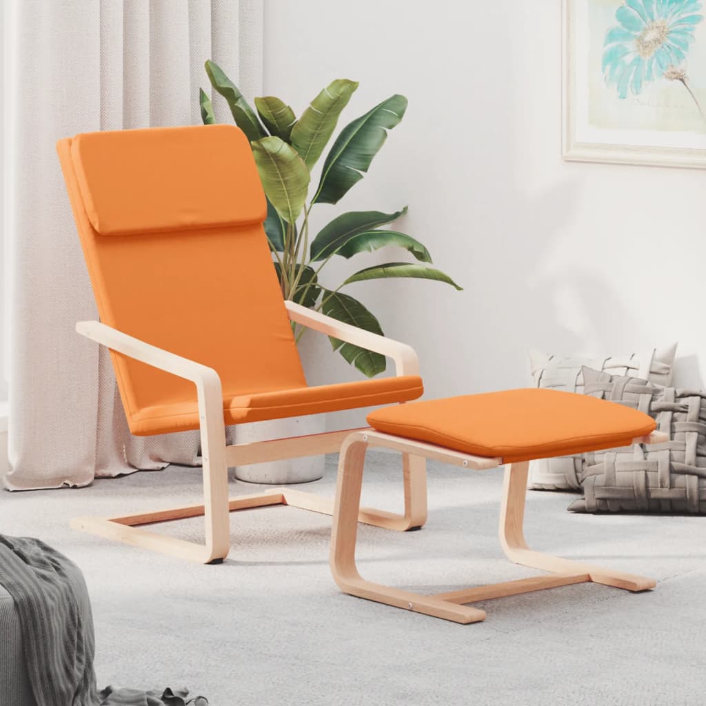 vidaXL Fauteuil de relaxation avec tabouret Tissu Jaune foncé