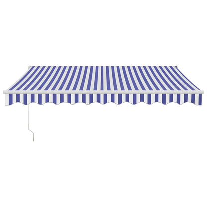 vidaXL Markise Einziehbar Blau und Weiß 3x2,5 m Stoff und Aluminium