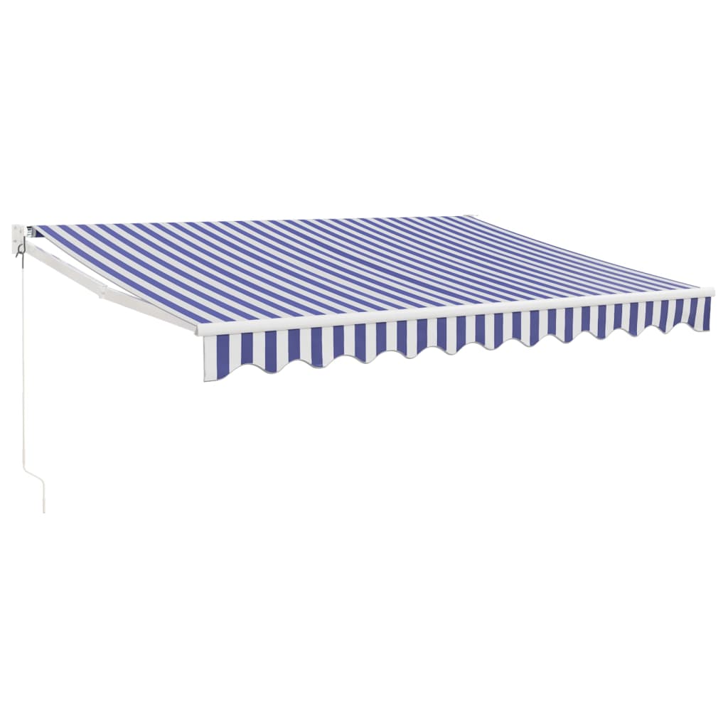 vidaXL Markise Einziehbar Blau und Weiß 3,5x2,5 m Stoff und Aluminium