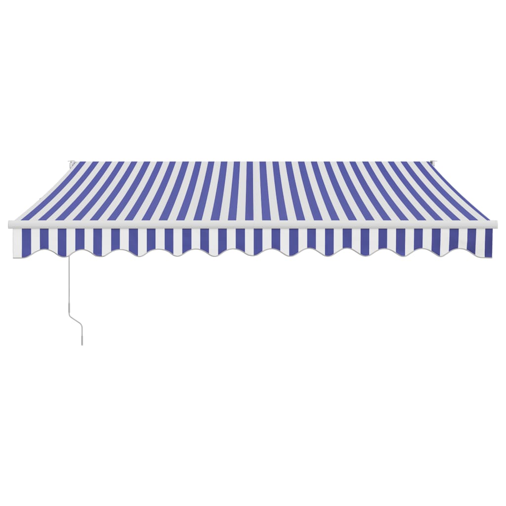 vidaXL Markise Einziehbar Blau und Weiß 3,5x2,5 m Stoff und Aluminium
