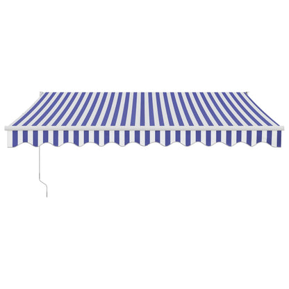 vidaXL Markise Einziehbar Blau und Weiß 3,5x2,5 m Stoff und Aluminium