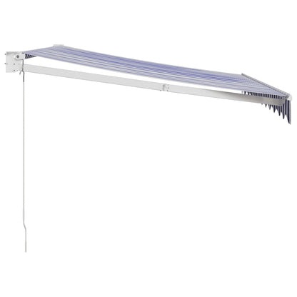 vidaXL Markise Einziehbar Blau und Weiß 3,5x2,5 m Stoff und Aluminium
