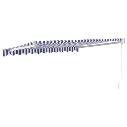 vidaXL Markise Einziehbar Blau und Weiß 3,5x2,5 m Stoff und Aluminium