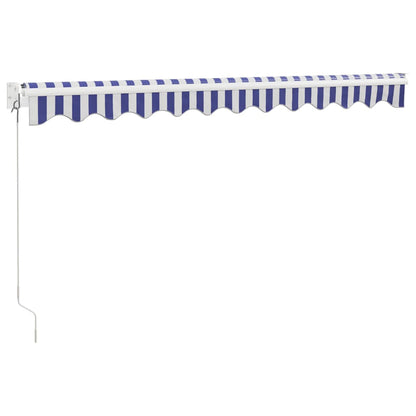 vidaXL Markise Einziehbar Blau und Weiß 3,5x2,5 m Stoff und Aluminium