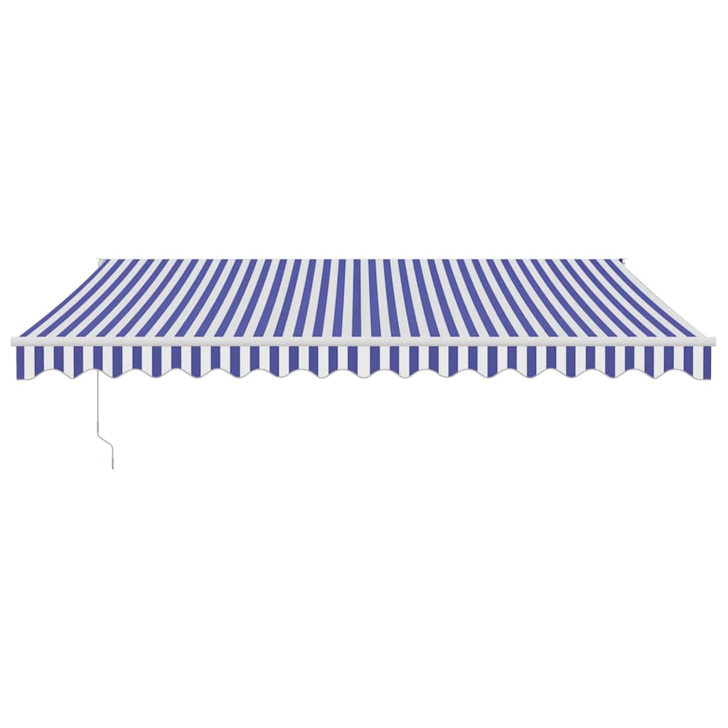 vidaXL Markise Einziehbar Blau und Weiß 4,5x3 m Stoff und Aluminium