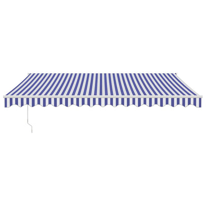 vidaXL Markise Einziehbar Blau und Weiß 4,5x3 m Stoff und Aluminium