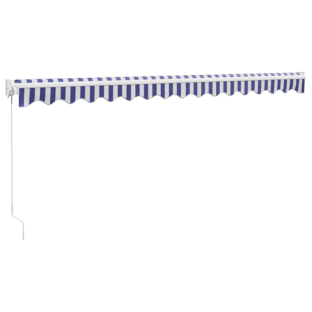 vidaXL Markise Einziehbar Blau und Weiß 4,5x3 m Stoff und Aluminium