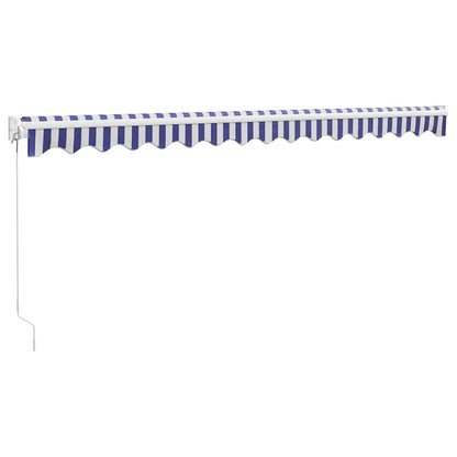 vidaXL Markise Einziehbar Blau und Weiß 4,5x3 m Stoff und Aluminium