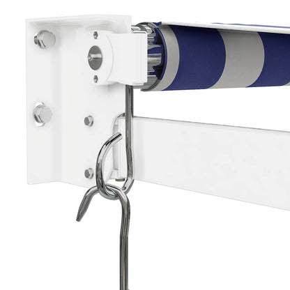 vidaXL Markise Einziehbar Blau und Weiß 4,5x3 m Stoff und Aluminium