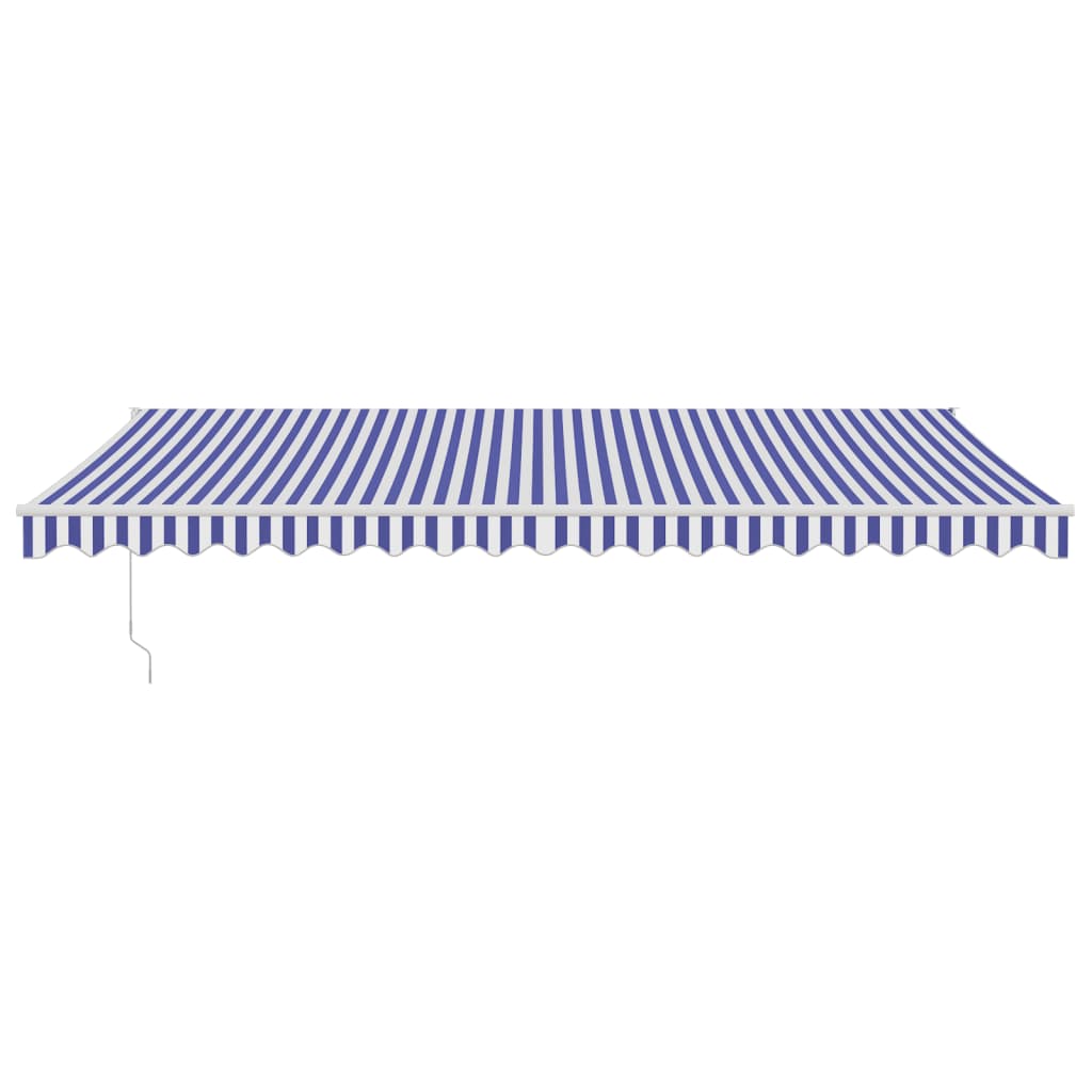 vidaXL Markise Einziehbar Blau und Weiß 5x3 m Stoff und Aluminium