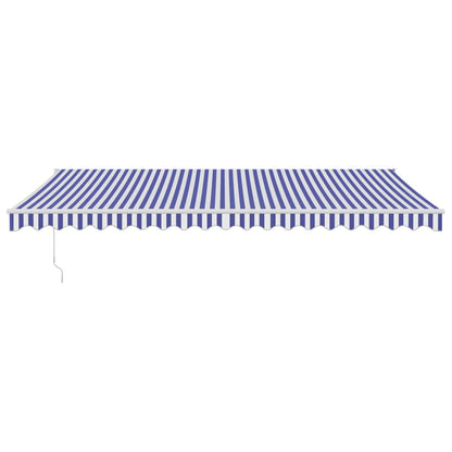 vidaXL Markise Einziehbar Blau und Weiß 5x3 m Stoff und Aluminium