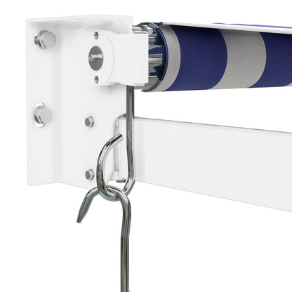 vidaXL Markise Einziehbar Blau und Weiß 5x3 m Stoff und Aluminium