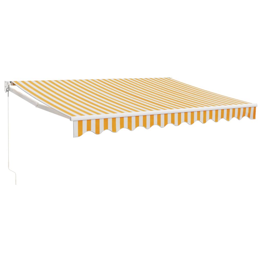 vidaXL Markise Einziehbar Gelb und Weiß 3x2,5 m Stoff und Aluminium