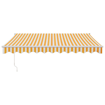 vidaXL Markise Einziehbar Gelb und Weiß 3,5x2,5 m Stoff und Aluminium