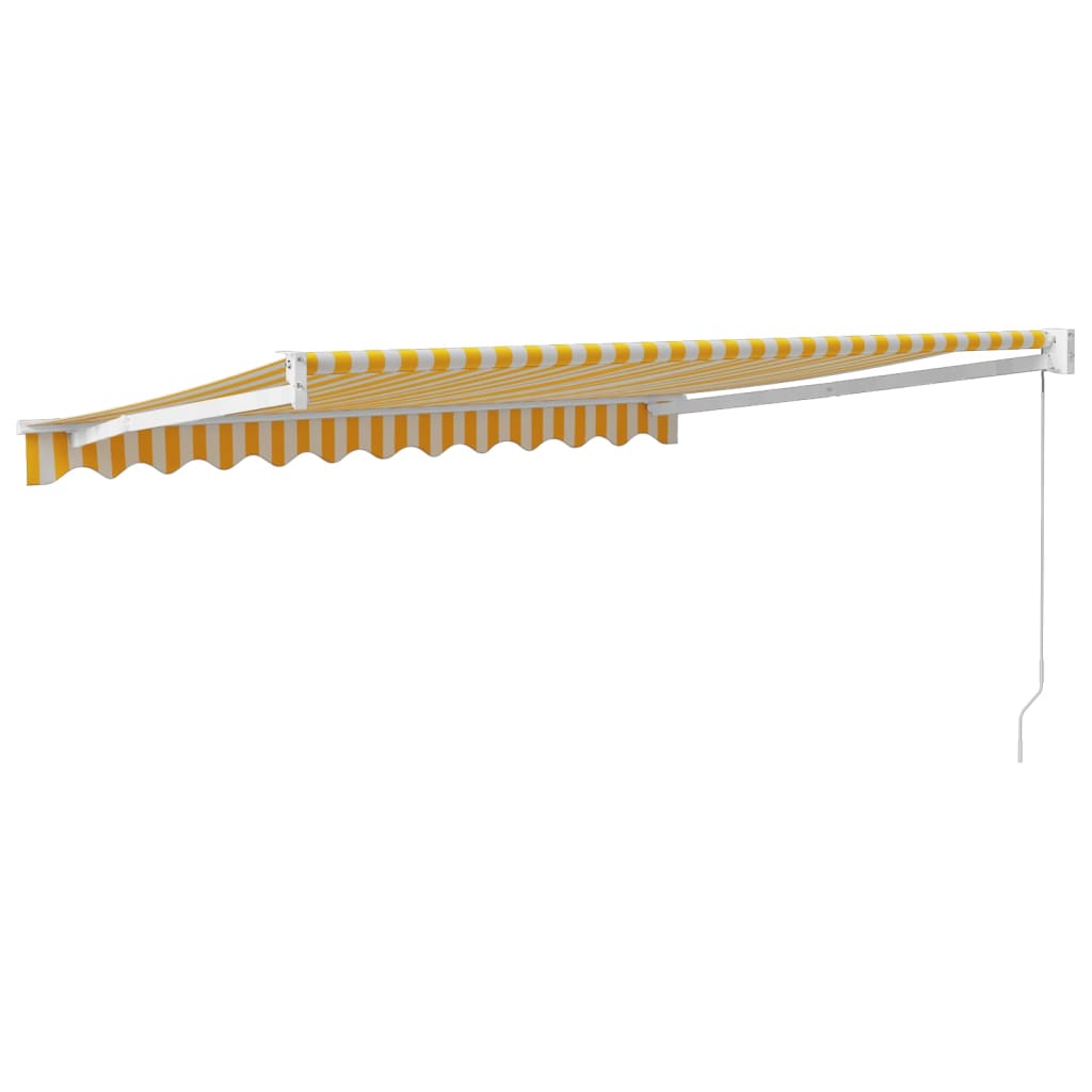vidaXL Markise Einziehbar Gelb und Weiß 3,5x2,5 m Stoff und Aluminium