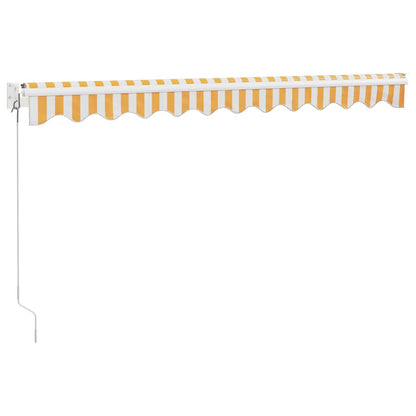 vidaXL Markise Einziehbar Gelb und Weiß 3,5x2,5 m Stoff und Aluminium
