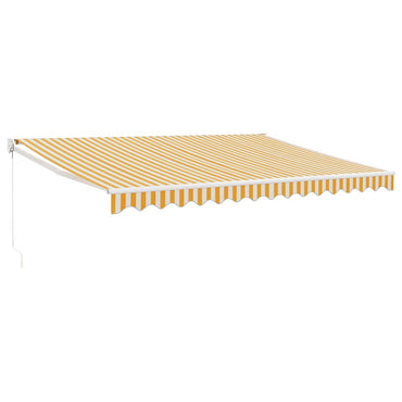 vidaXL Markise Einziehbar Gelb und Weiß 4x3 m Stoff und Aluminium