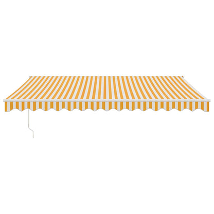 vidaXL Markise Einziehbar Gelb und Weiß 4x3 m Stoff und Aluminium