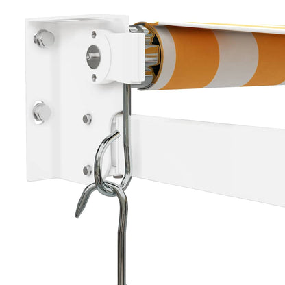 vidaXL Markise Einziehbar Gelb und Weiß 4x3 m Stoff und Aluminium
