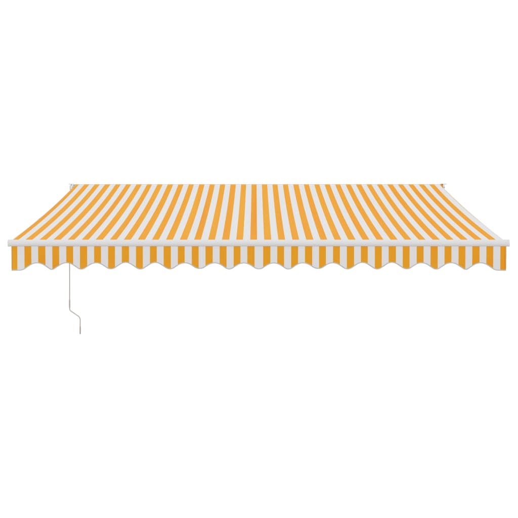 vidaXL Markise Einziehbar Gelb und Weiß 4,5x3 m Stoff und Aluminium
