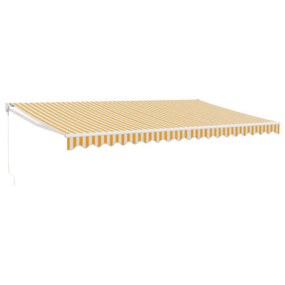 vidaXL Store banne rétractable jaune et blanc 5x3 m Tissu et aluminium