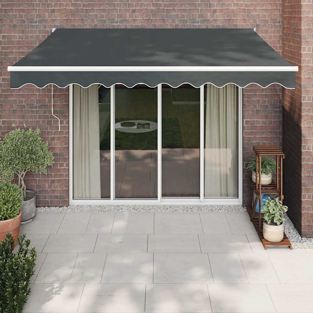 vidaXL Store banne rétractable anthracite 3,5x2,5 m en tissu et aluminium