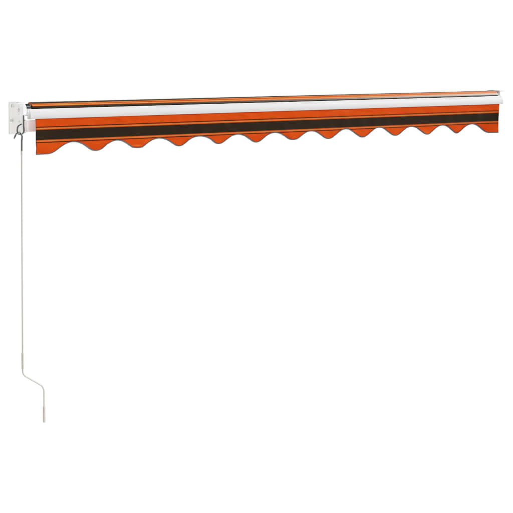 vidaXL Markise Einziehbar Orange und Braun 3x2,5 m Stoff und Aluminium