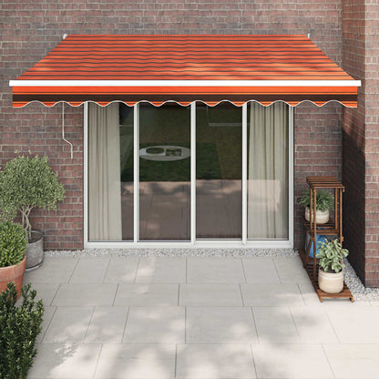 vidaXL Markise Einziehbar Orange und Braun 3,5x2,5 m Stoff & Aluminium