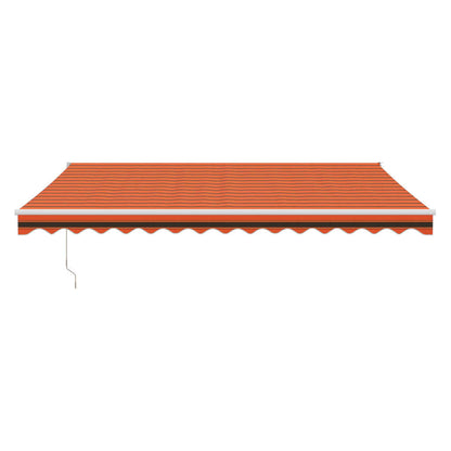 vidaXL Markise Einziehbar Orange und Braun 4,5x3 m Stoff und Aluminium