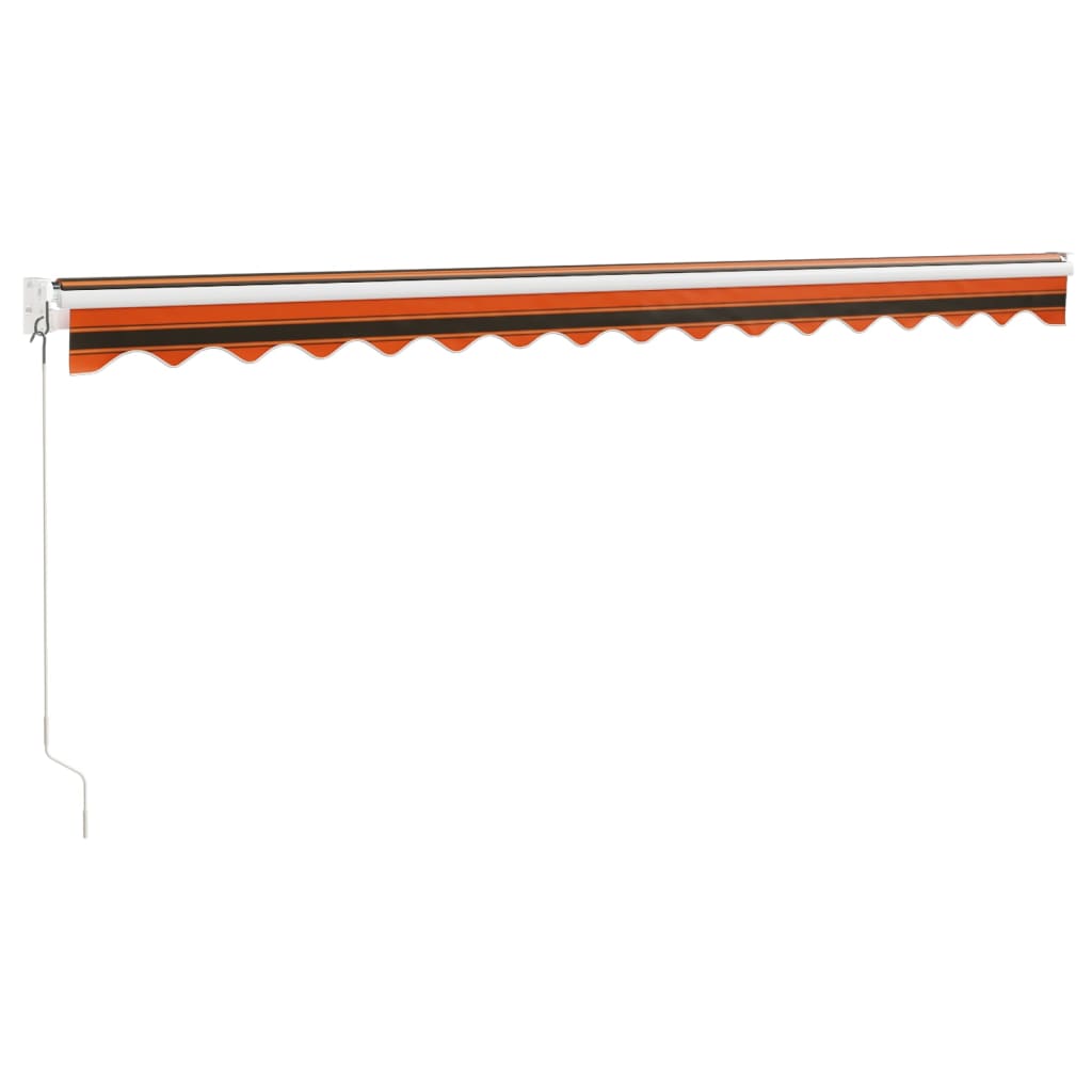 vidaXL Markise Einziehbar Orange und Braun 4,5x3 m Stoff und Aluminium