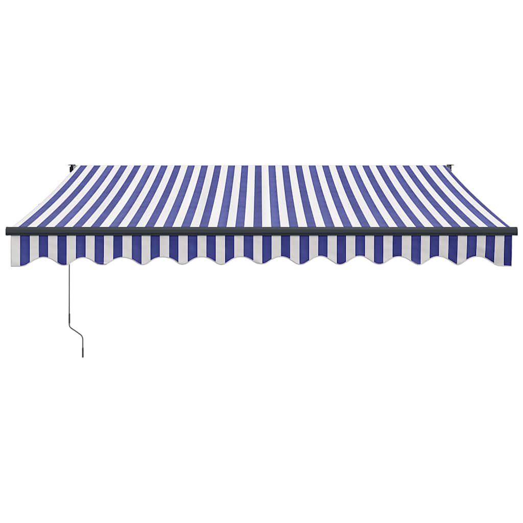 vidaXL Markise Einziehbar Blau und Weiß 3x2,5 m Stoff und Aluminium