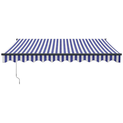 vidaXL Markise Einziehbar Blau und Weiß 3x2,5 m Stoff und Aluminium