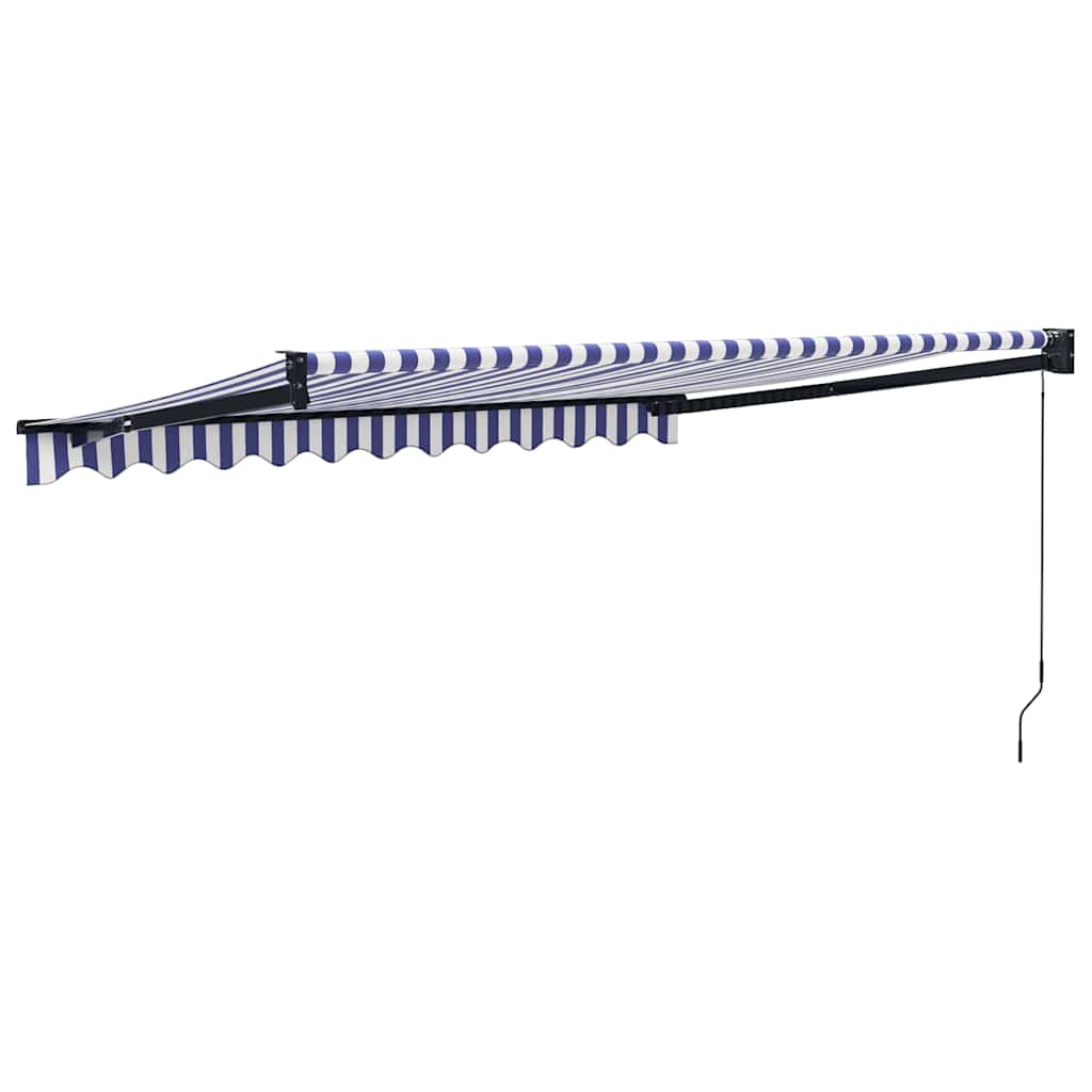 vidaXL Markise Einziehbar Blau und Weiß 3x2,5 m Stoff und Aluminium