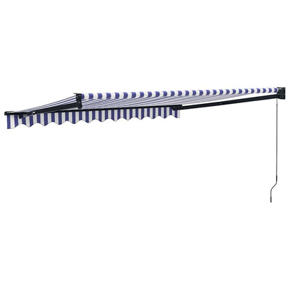 vidaXL Markise Einziehbar Blau und Weiß 3x2,5 m Stoff und Aluminium