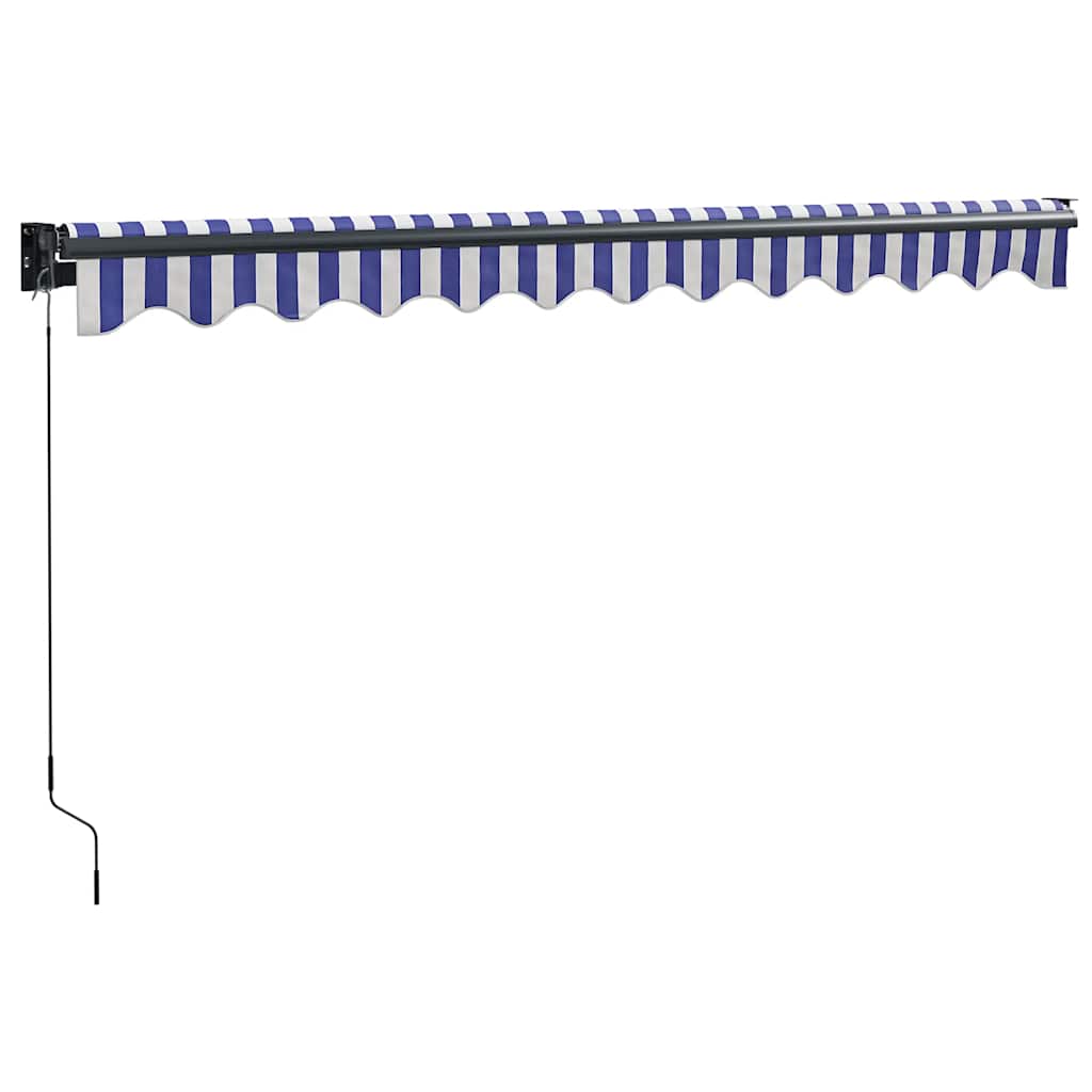 vidaXL Markise Einziehbar Blau und Weiß 3x2,5 m Stoff und Aluminium