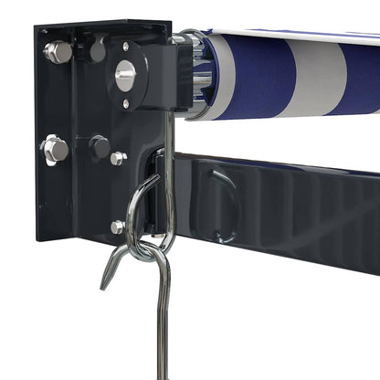 vidaXL Markise Einziehbar Blau und Weiß 3x2,5 m Stoff und Aluminium