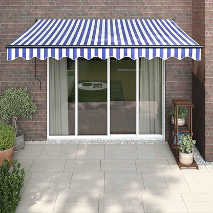vidaXL Markise Einziehbar Blau und Weiß 3x2,5 m Stoff und Aluminium