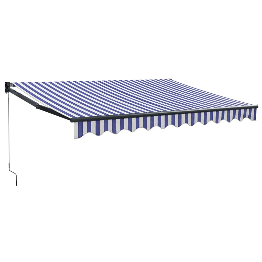 vidaXL Markise Einziehbar Blau und Weiß 3,5x2,5 m Stoff und Aluminium