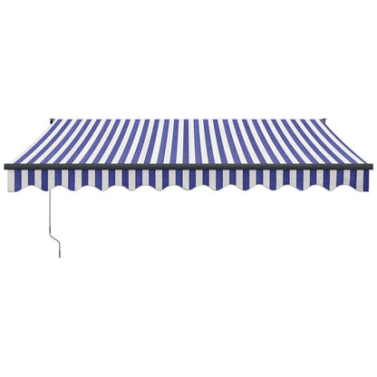vidaXL Markise Einziehbar Blau und Weiß 3,5x2,5 m Stoff und Aluminium