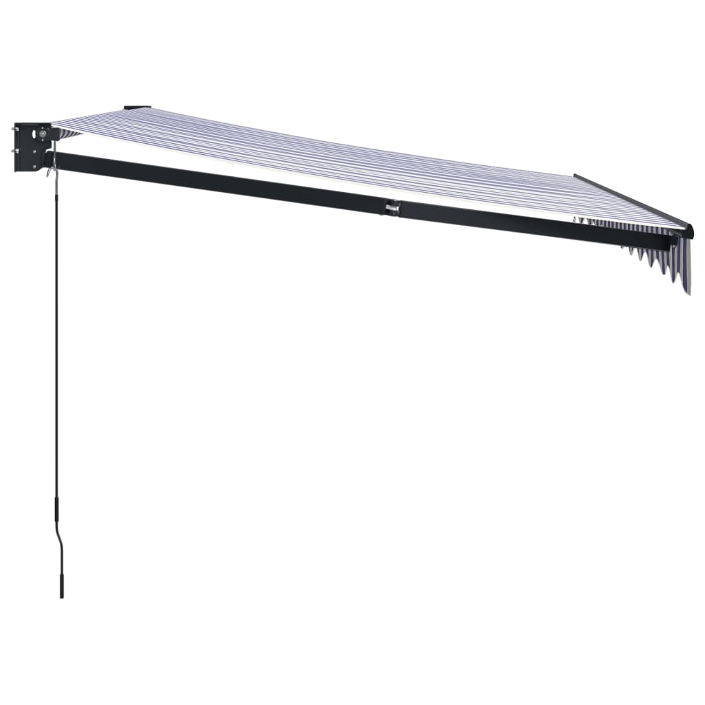 vidaXL Markise Einziehbar Blau und Weiß 3,5x2,5 m Stoff und Aluminium