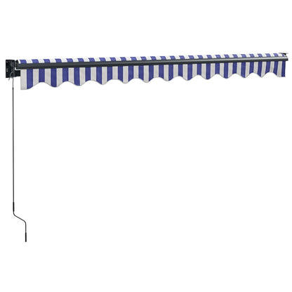 vidaXL Markise Einziehbar Blau und Weiß 3,5x2,5 m Stoff und Aluminium