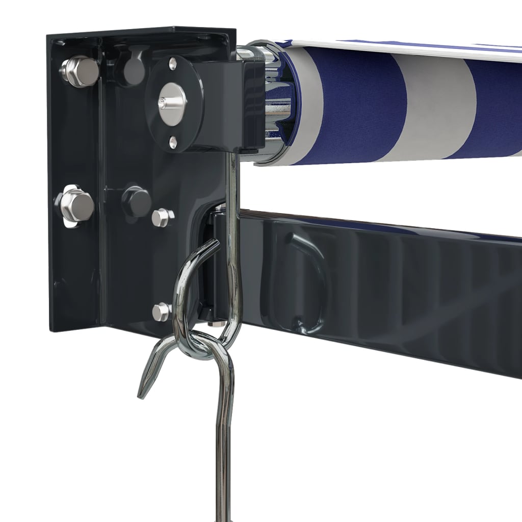 vidaXL Markise Einziehbar Blau und Weiß 3,5x2,5 m Stoff und Aluminium