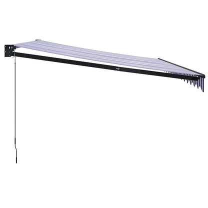 vidaXL Markise Einziehbar Blau und Weiß 4x3 m Stoff und Aluminium