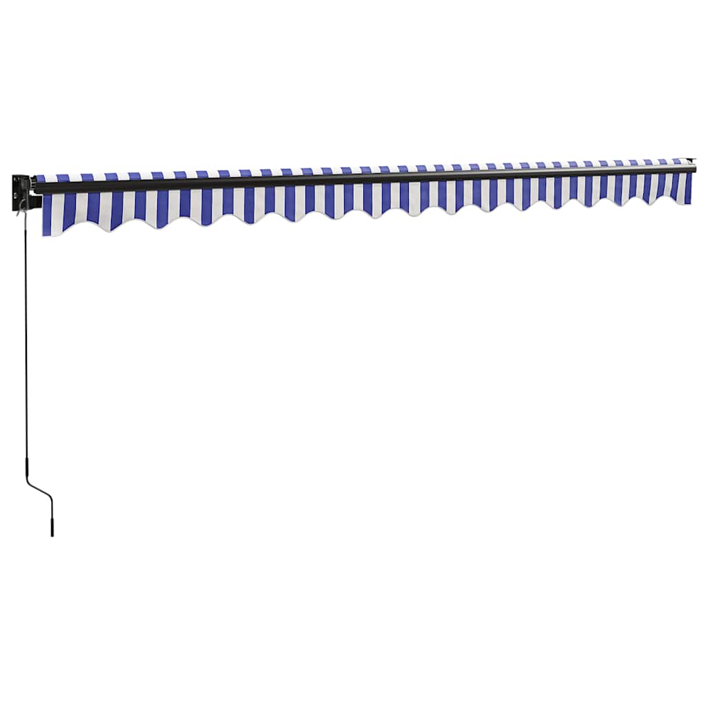 vidaXL Markise Einziehbar Blau und Weiß 4x3 m Stoff und Aluminium