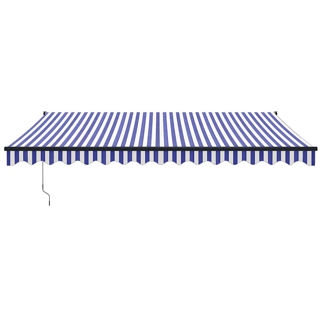 vidaXL Auvent rétractable bleu et blanc 4,5x3 m Tissu et aluminium