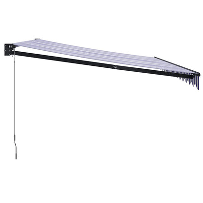 vidaXL Auvent rétractable bleu et blanc 4,5x3 m Tissu et aluminium