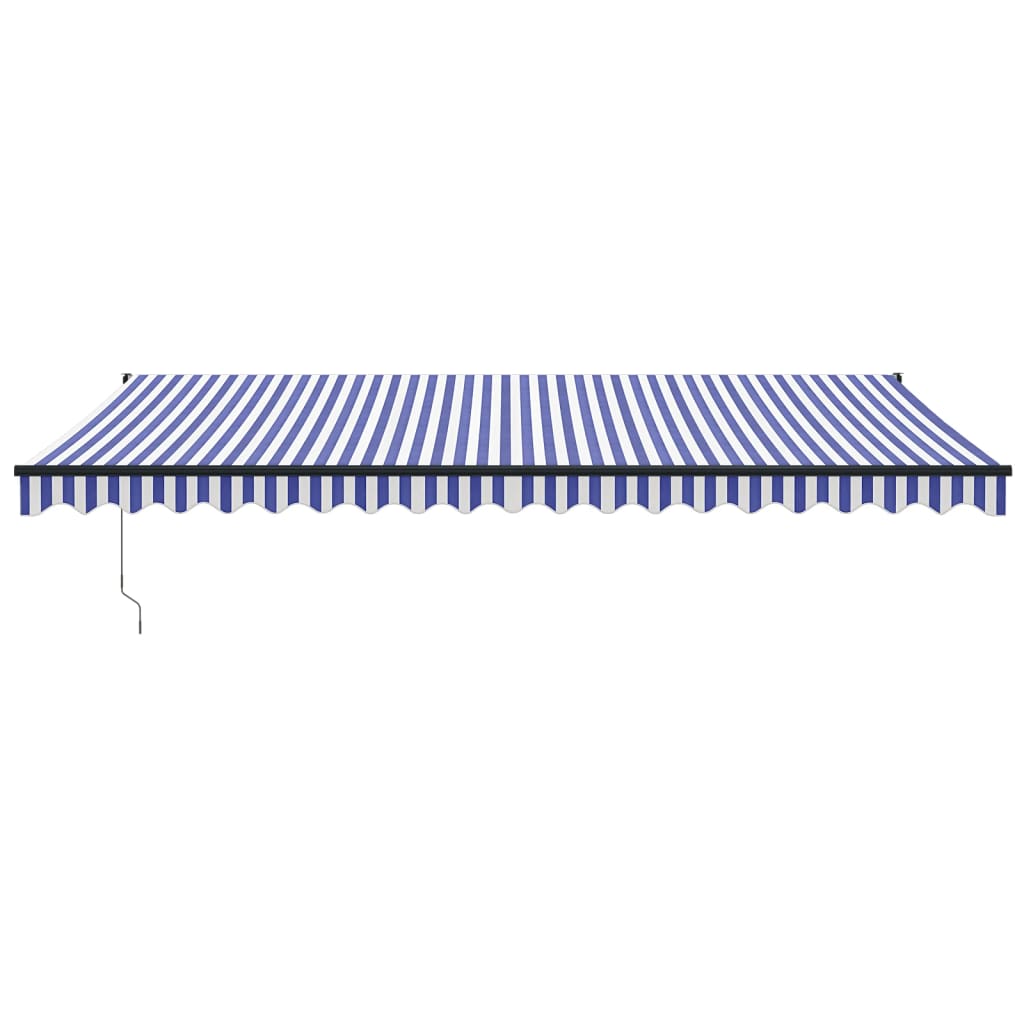 vidaXL Markise Einziehbar Blau und Weiß 5x3 m Stoff und Aluminium