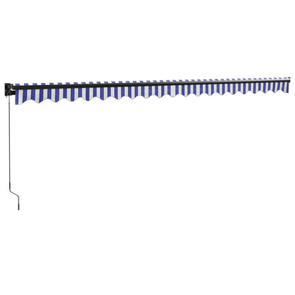 vidaXL Markise Einziehbar Blau und Weiß 5x3 m Stoff und Aluminium
