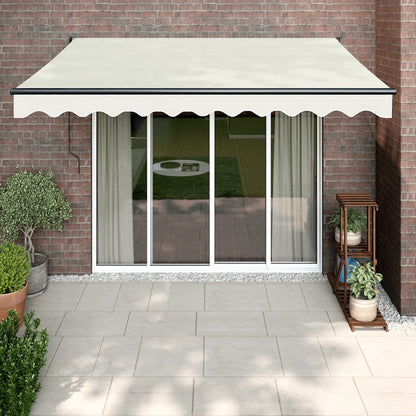vidaXL Auvent rétractable crème 3,5x2,5 m Tissu et aluminium